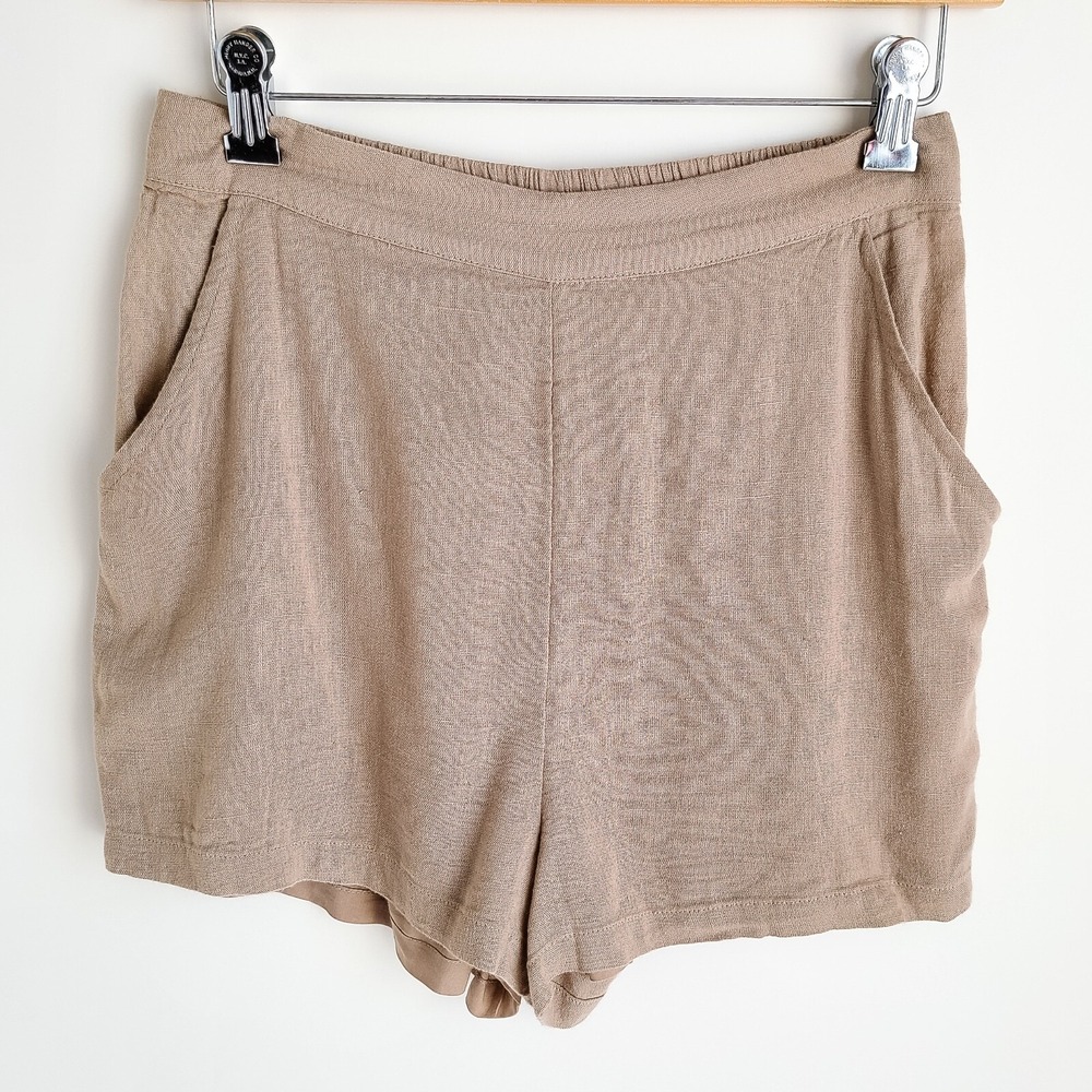 Free People Camel Cotton Elasthane Shorts Womens S Beige Brand New w/ Tag NWT